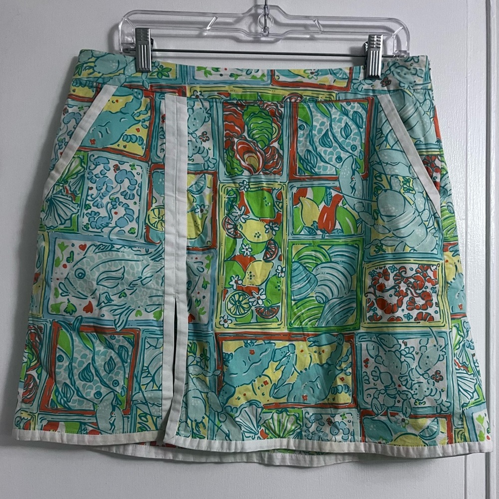 LILY PULITZER Just Add Lemons Print Skirt Skort - Size 10